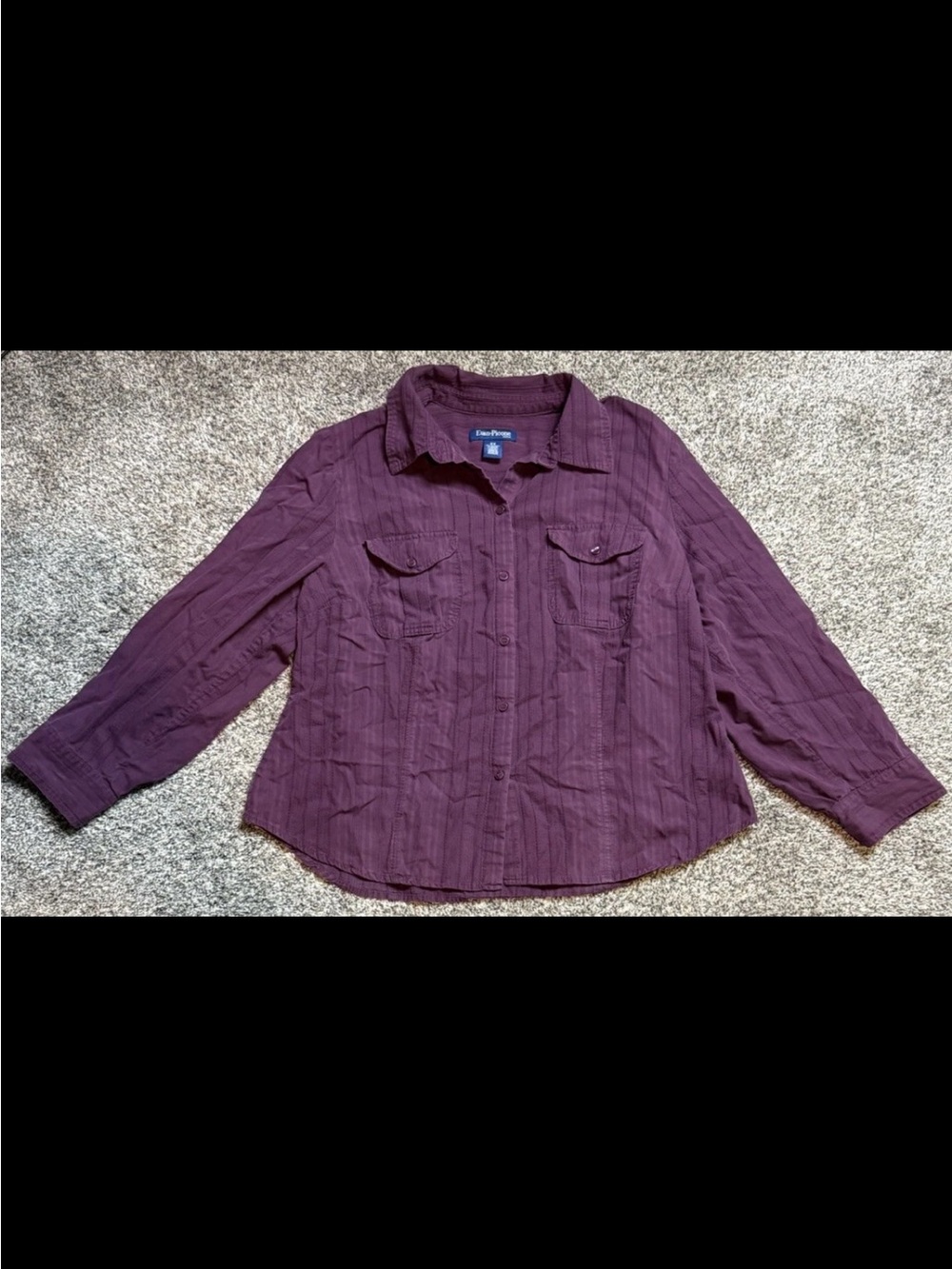 Evan Picone Plum Button-Down Shirt